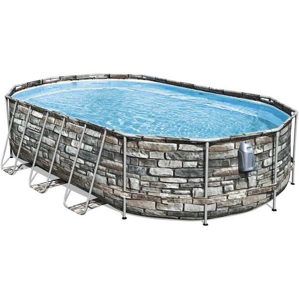 Bestway Oval Above Ground Swimming Pool Portable Backyard Pool Kit LED