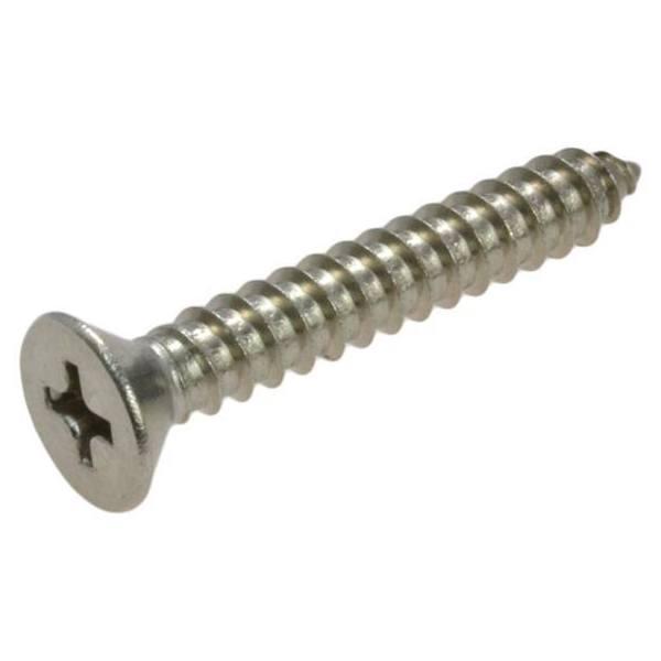 4g-24 x 1-1/4" Countersunk Phillips (PH1) Self Tapper Screw A4-70 Stainless G316 ANSI B18.6.4