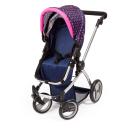 Bayer Trendy Doll Pram Dark Blue With Pink Hearts & Unicorn