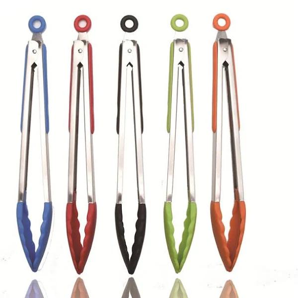 7 Inch Silicone Tongs Mini Kitchen Tongs with Silicone Tips Small Tongs Stainless Steel Kitchen Tongs (5pcs) - AfterPay & zipPay Available