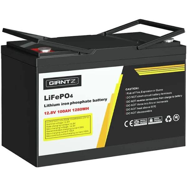 Giantz Lithium Iron Battery 100Ah 12.8V Lifepo4 Deep Cycle Battery 4WD Camping