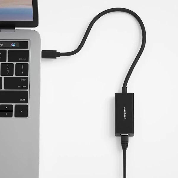 mbeat USB C Gigabit Ethernet Adapter Black