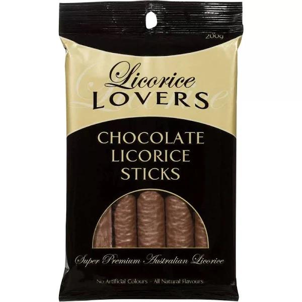 Licorice Lovers Chocolate Licorice Sticks 200g