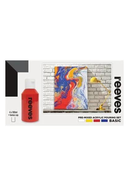 Reeves Pre-Mixed Acrylic Pour Paint Set Basic