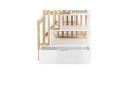 Jessica Timber Bunk Bed with Storage Staircase - Natural and White