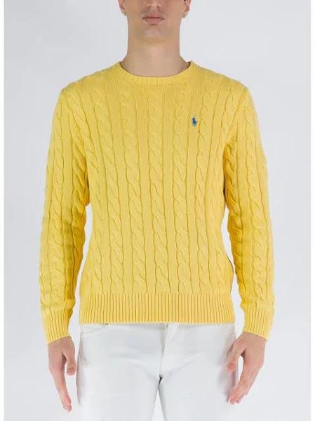 Polo Ralph Lauren Men's Cotton Cable Jumper - Empire Yellow - L