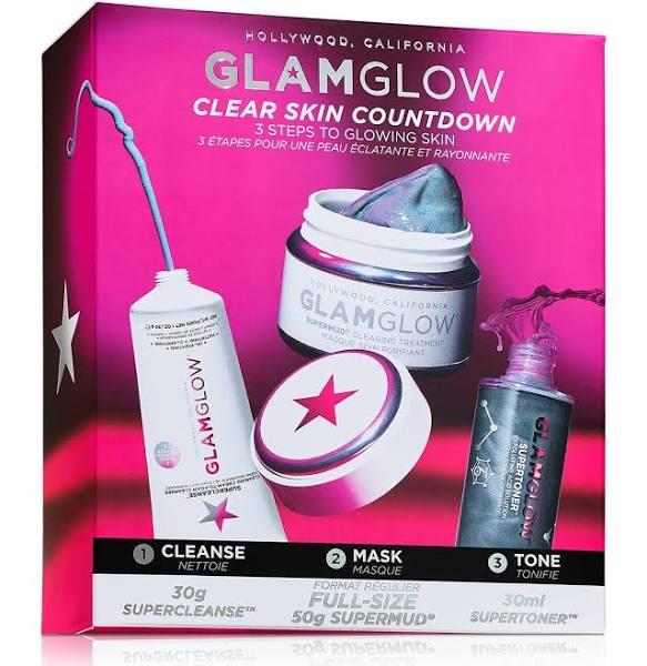 Glamglow Clear Skin Countdown Set: SuperCleanse 30g + Supermud 50ml + Supertoner 30ml - 3pcs