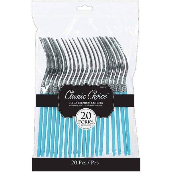 Premium Classic Choice Fork 20pk, Caribbean Blue