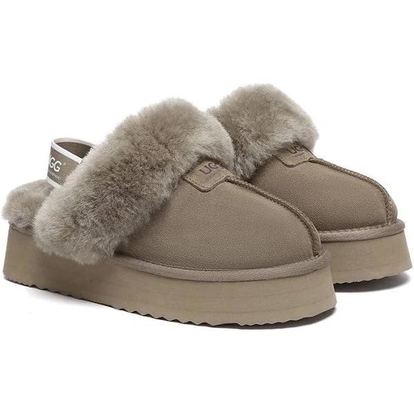 Australian Shepherd UGG Slippers Women Removable Strap Slingback Platform Suzie Olive / AU Ladies 8 / AU Men 6 / EU 39