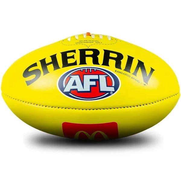 Sherrin Official Game Ball of The AFL Leather Size 5 McDonald Football