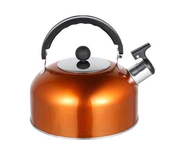 Stovetop Whistling Tea Kettle Stainless Steel Tea Kettle Teapot With Handle 2.5L ( Orange )