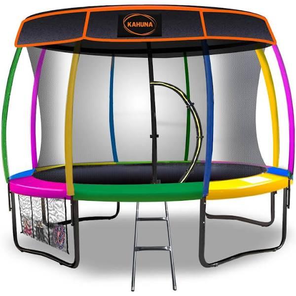 Kahuna Trampoline 14 Ft With Roof - Rainbow