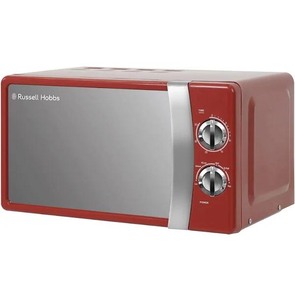 Russell Hobbs RHMM701R 17 Litre 700 W Red Solo Manual Microwave with 5 Power Levels, Ringer & Timer, Defrost Setting, Easy Clean