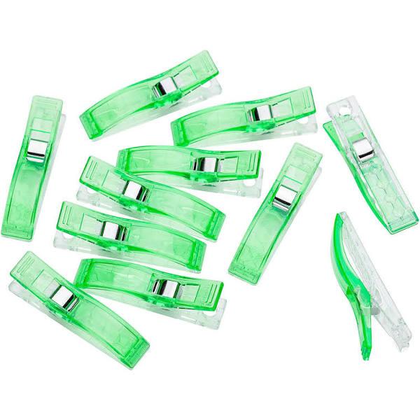 Clover Jumbo Wonder Clips Neon Green 12 Pieces