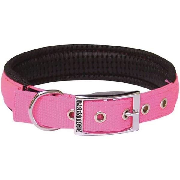 Prestige Pet Soft Padded Adjustable Dog Collar Hot Pink 1 Inch x 56cm