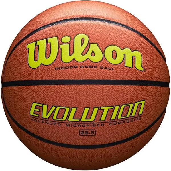 Wilson Evolution Game Basketball, Yellow, Intermediate Size - 28.5"