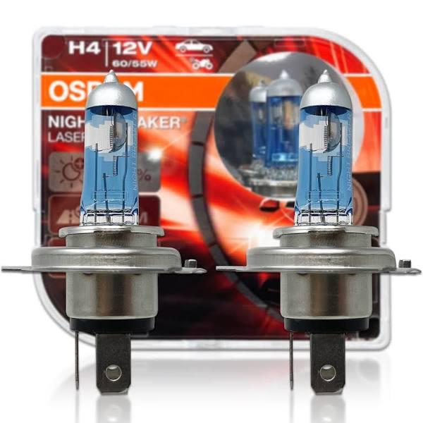 OSRAM Pkt 2 H4 Night Breaker Laser +150% Halogen Globe 12V 60/55W (64193NL-DUO)