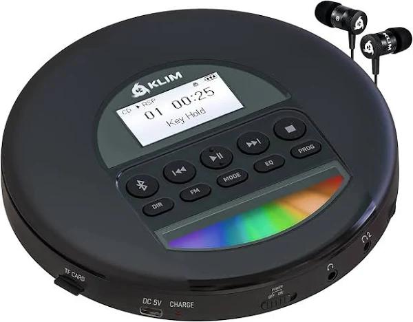 Klim Nomad - New 2023 - Portable CD Player Walkman with Long-Lasting Battery - with Headphones - Radio FM - Compatible MP3 CD Player Portable - TF