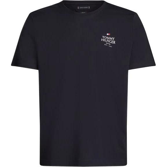 Tommy Hilfiger Stacked Logo T-Shirt in Dark Grey