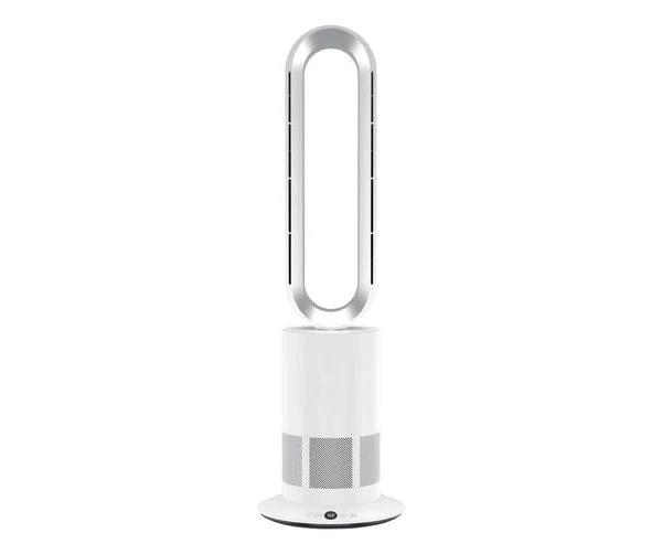 ACA 2in1 Ceramic Space Heater Bladeless Fan Tower Oscillating DC Fan with Adjustable Thermostat White