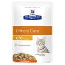 Hills Prescription Diet Cat C/D Multicare Urinary Care Chicken Wet Food Pouches 85g x 12