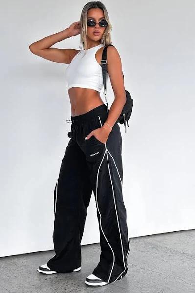 unphased Track Pants Black - White Fox Boutique Pants - XXS - Shop with AfterPay