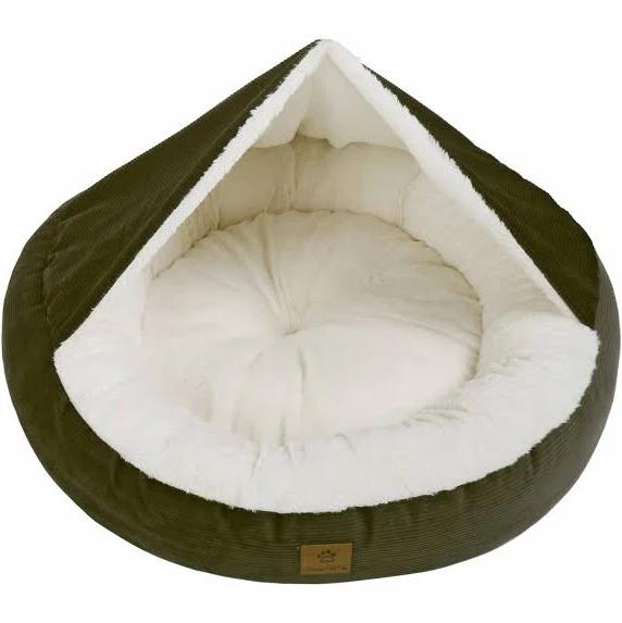 Charlie's Hooded Corduroy Snookie Pet Nest Large - Olive