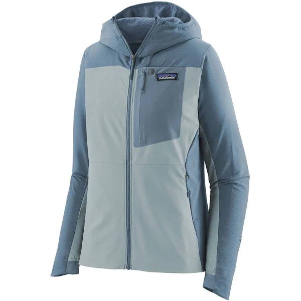 Patagonia W's R1 CrossStrata Hoody Women's Technical Polar fleece-Steam Blue-S