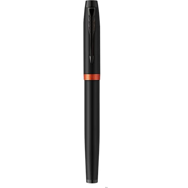 Parker Im Vibrant Rings Fountain Pen Black & Flame Orange Fine