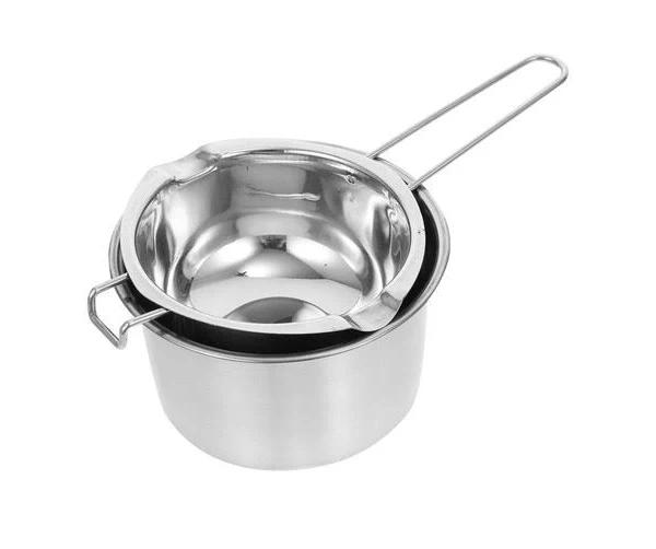 Double Boiler Chocolate Melting Pot Stainless Steel Boiling Pot Candy Making Tool for Melting Candy Wax Making Butter Warmer 600ml