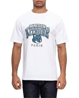 David Jones Maison Kitsune Campus Fox Relaxed T-Shirt in White, Size Small