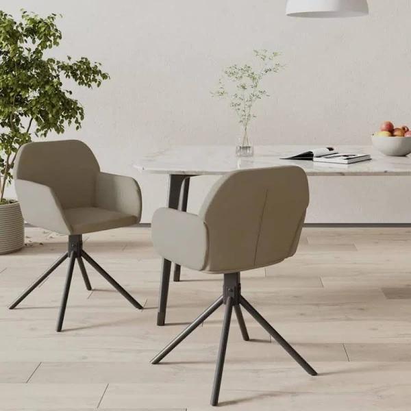 vidaXL Swivel Dining Chairs 2 Pcs Light Grey Velvet