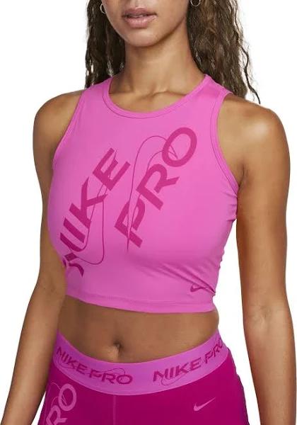 Nike Pro Womens Dri-FIT Cropped Tank Pink XL