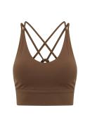 Lorna Jane Womens Lotus Longline Sports Bra Chocolate XS