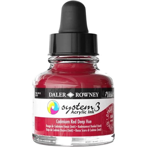 Daler-Rowney System3 Acrylic Ink 29.5ml Cadmium Red Deep Hue