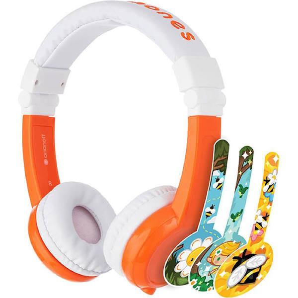 BuddyPhones: Explore Foldable Kids Volume Limiting Headphones - Orange