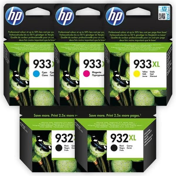 HP Officejet 7612 5-Pack Ink Cartridge Combo High Yield Genuine [2BK,1C,1M,1Y]