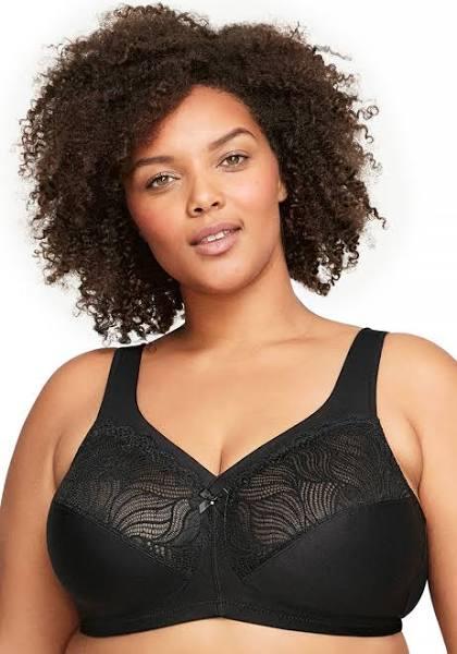 Glamorise Magiclift Natural Shape Support Wire-Free Bra - Black 22g 1010 Plus Size Bra - AfterPay Available