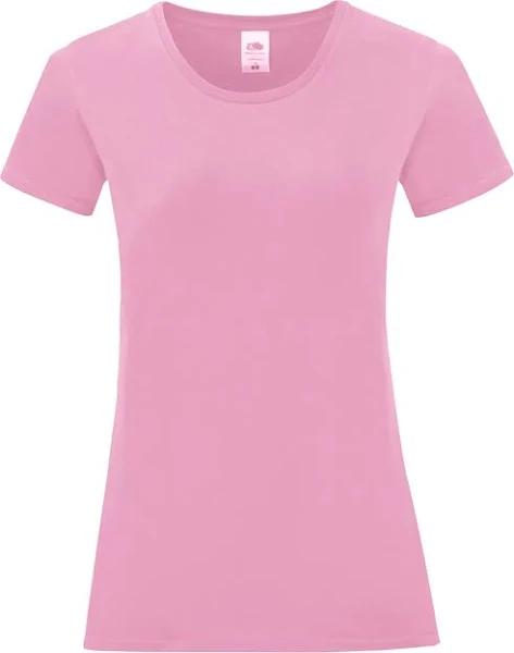 Fruit of The Loom Womens/Ladies Iconic T-Shirt Powder Rose L Ringspun Cotton Womens T-Shirt