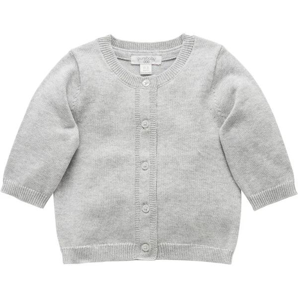 Purebaby Pale Grey Basic Cardigan