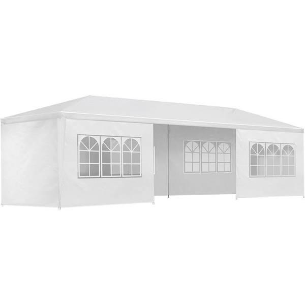 Gazebo 3x9m Outdoor Marquee Side Wall Gazebos Tent Canopy Camping White 8 Panel