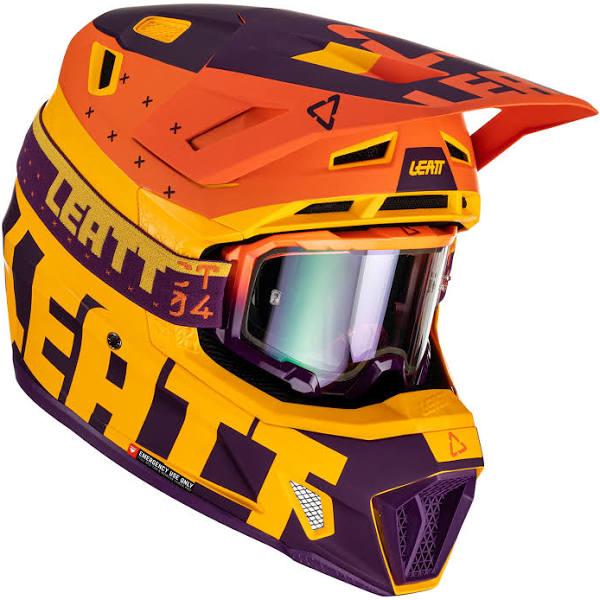 Leatt Moto 7.5 V23 Helmet Kit - Purple/Orange/Yellow - SM