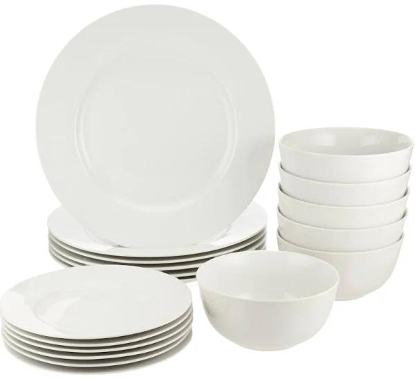 AmazonBasics 18-Piece Dinnerware Set, Service For 6