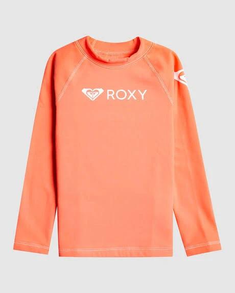 Roxy | Girls 2-7 Roxy Heater Long Sleeve Rash Vest - Pink - Size 4 at Official Roxy Store