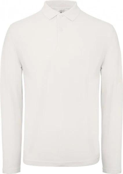 B&C ID.001 Mens Long Sleeve Polo (Pack of 2) Snow XL