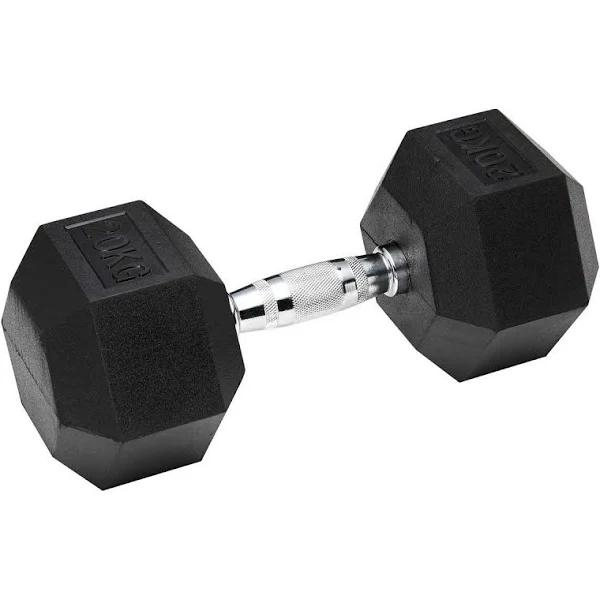 Celsius 20kg Rubber Hex Dumbbell 1 Piece