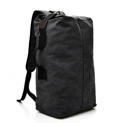 'The Military' - Canvas Duffel Backpack, Classic Black / Large