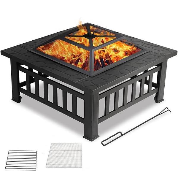 Portable 3in1 Fire Pit BBQ Charcoal Grill Outdoor Fireplace Patio Garden Heater - AfterPay & zipPay Available