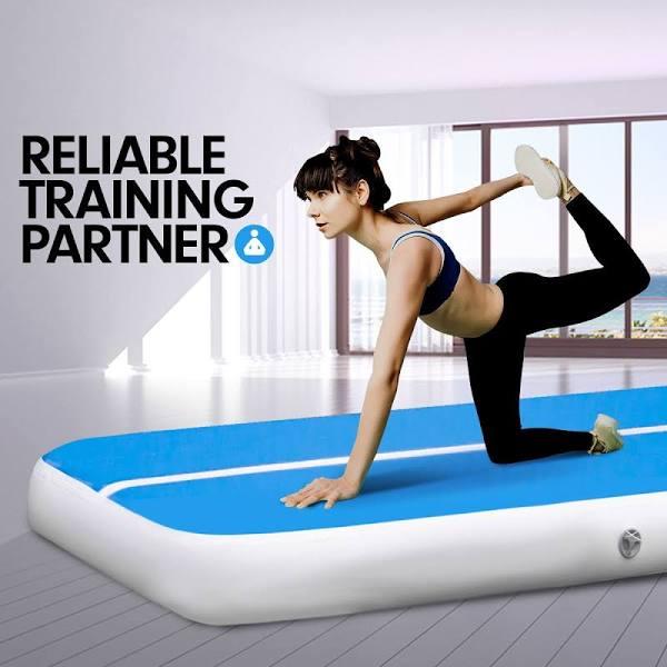 3M x 1m Air Track Inflatable Tumbling Gymnastics Mat - Blue White