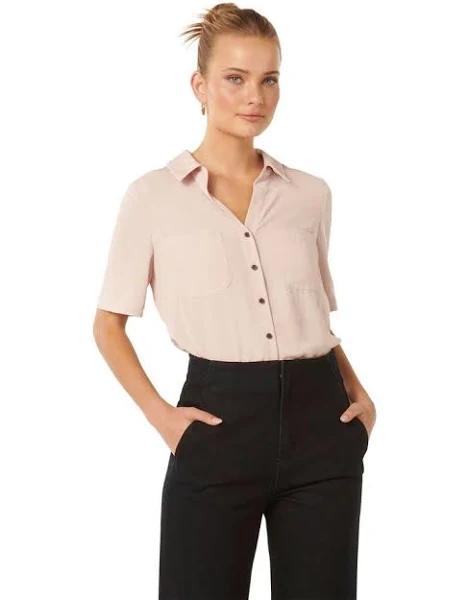 Forever New Esther Short Sleeves Shirt in Pink 8